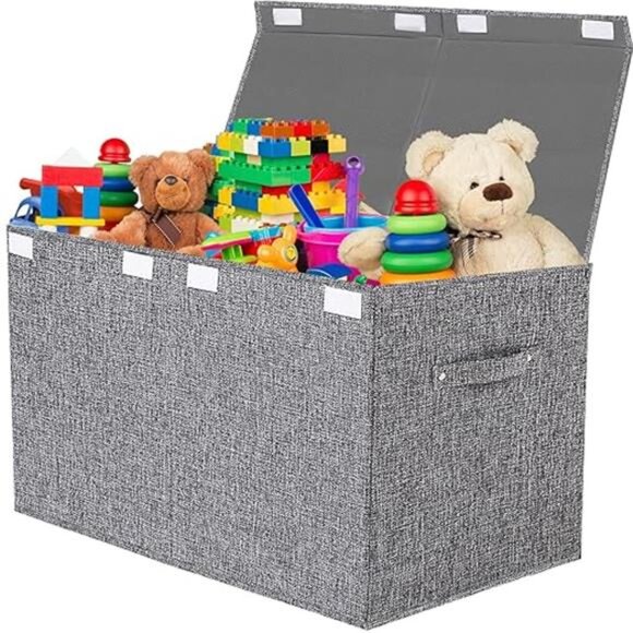 Large Toy Box Chest Storage with Lid - Collapsible Kids Toys Boxes - Picture 7 of 7